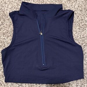 🍉 10 for $15 🍉 Sleeveless Navy Half-Zip Crop Top